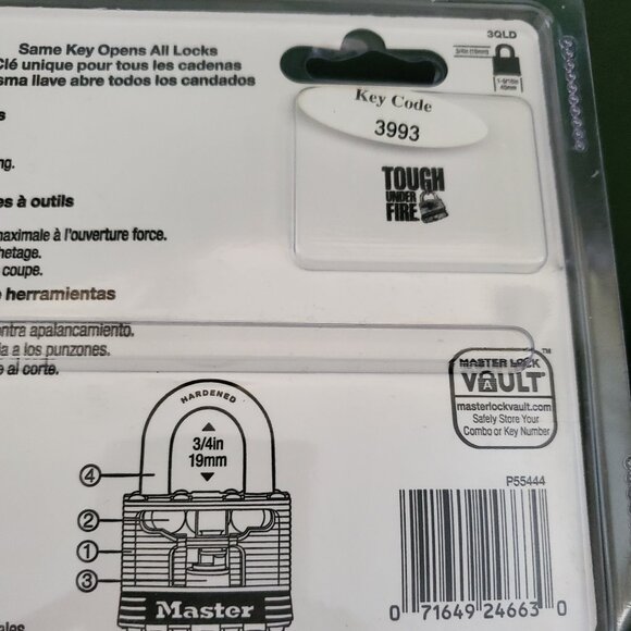 4-PACK Master Lock 3QLD Laminated Steel Warded Padlocks New - Picture 5 of 5